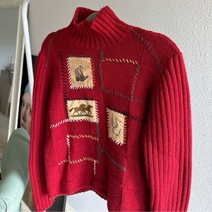 red Wrangler rodeo turtleneck